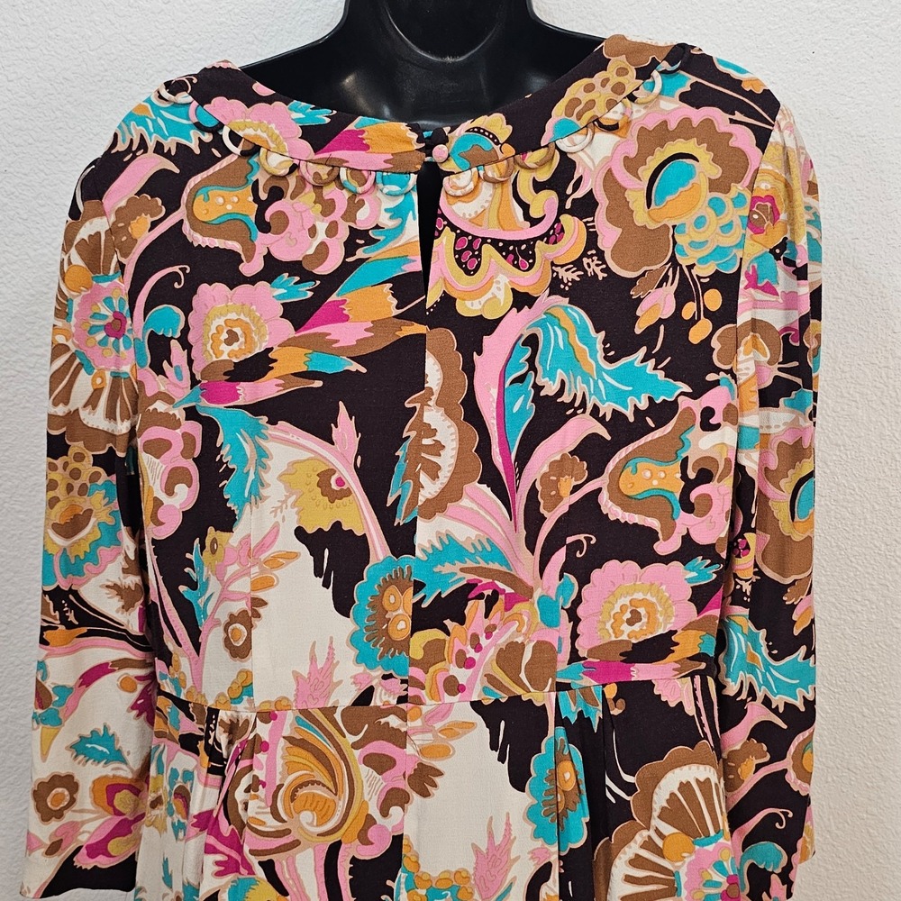Boden 3/4 Sleeve All Over Floral Print Knee Length Dress Women's Size 8 - Picture 5 of 7